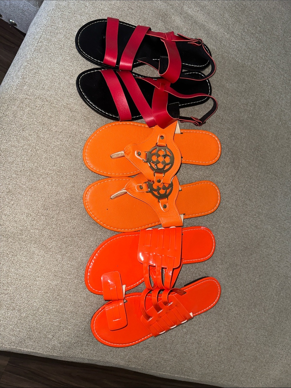 Women’s Orange and Red Flat Sandals - Stylish Summer Slides